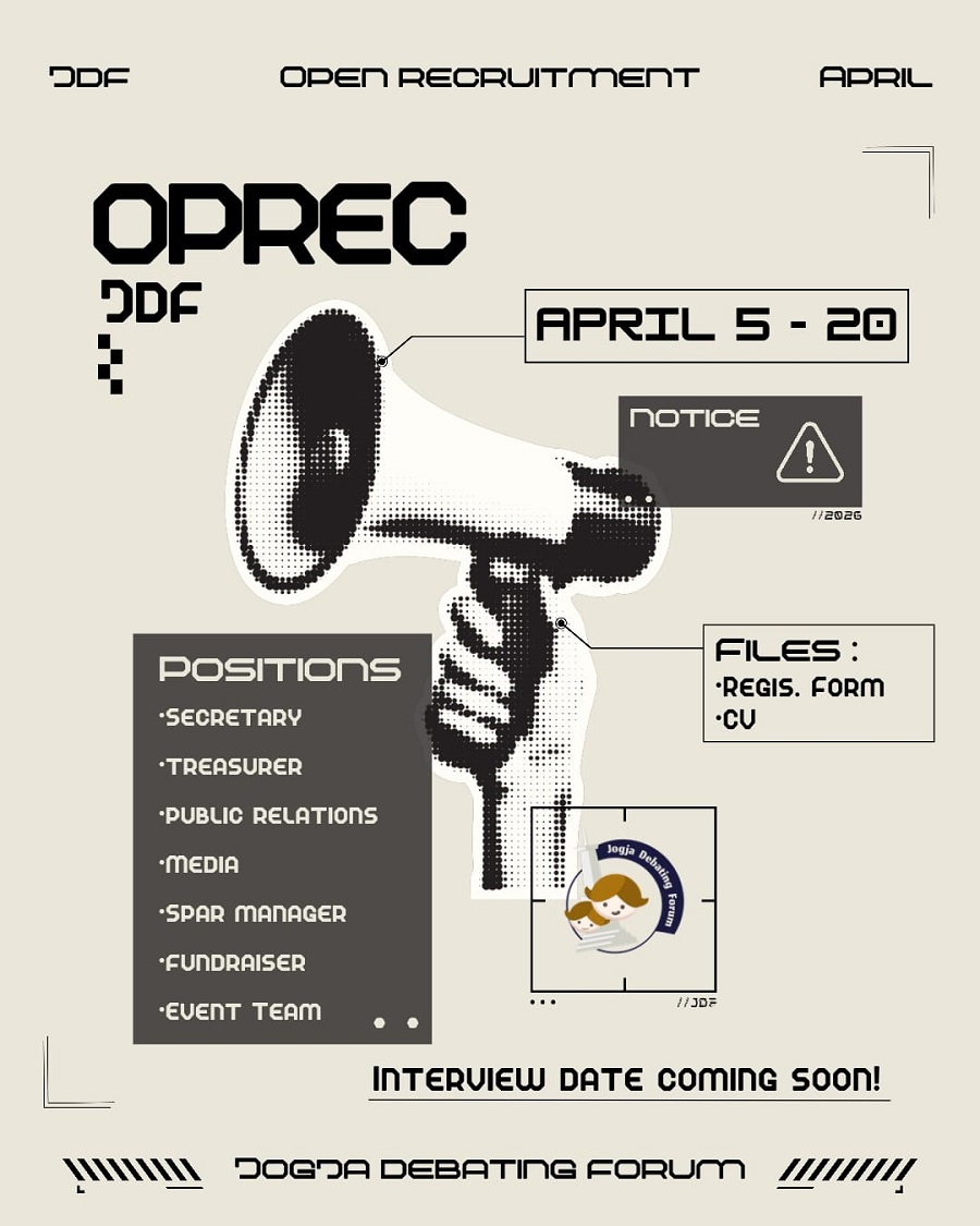 Jogja Debating Forum 2026 Open Recruitment Extended