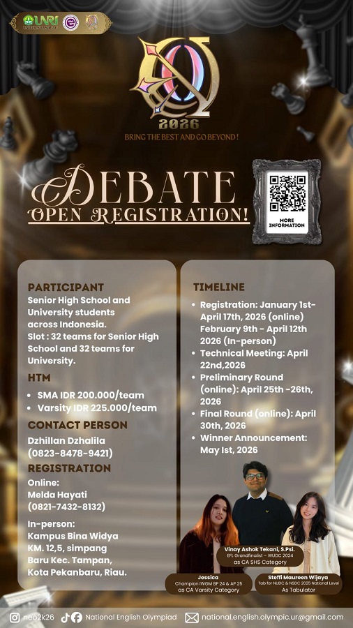 National English Olympiad (NEO) 2026 is Open Registration