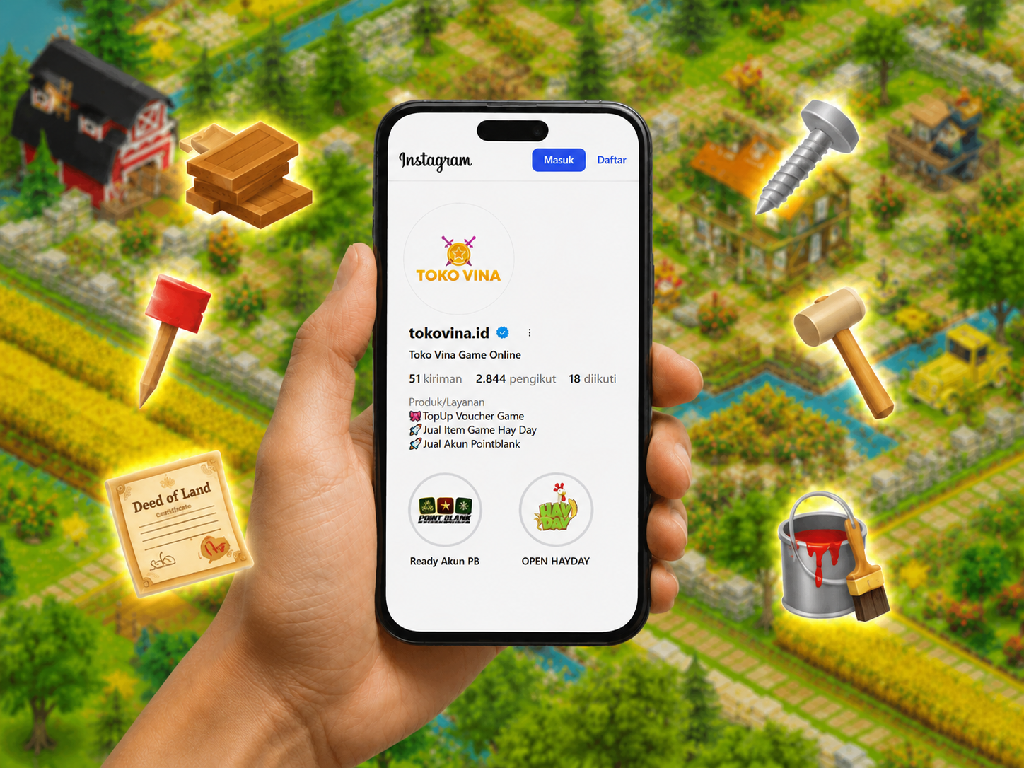 Jual Item Upgrade Lumbung, Silo dan Perluasan Lahan Hayday di Tokovina